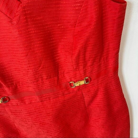Tahari by Arthur S Levine Orange Sheath Dress Size 16 - Picture 7 of 16